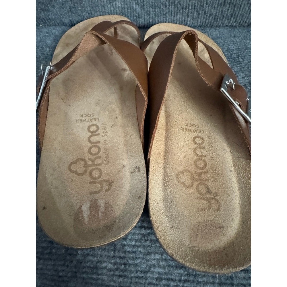 Yokono Ibiza 013 Brown Leather Thong Sandals Made in Spain Toe Loop Buckle 8 - Picture 6 of 9